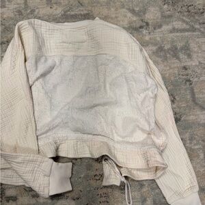 Anthro Women's Cream Quilted Jacket